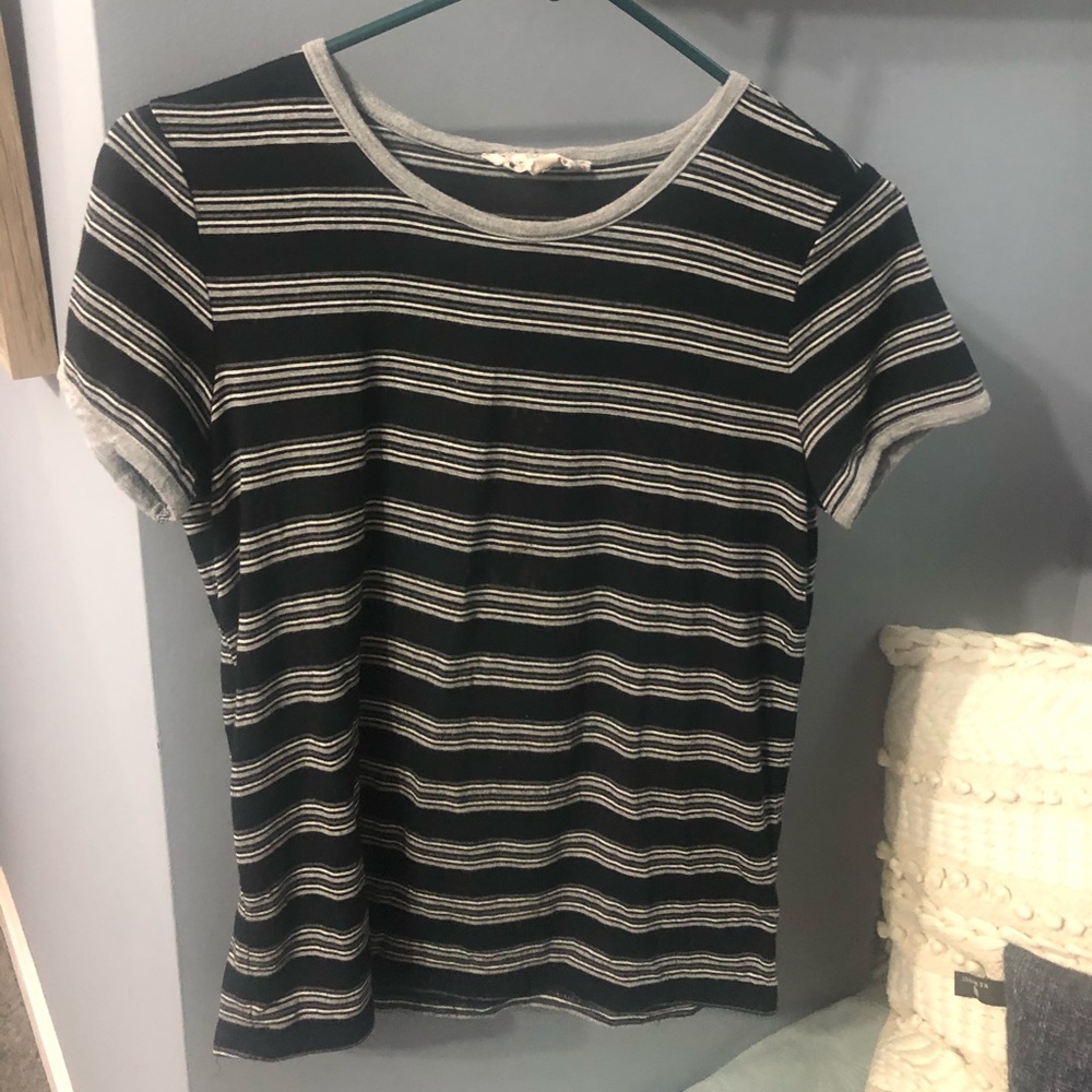 Black and Grey striped soft tee